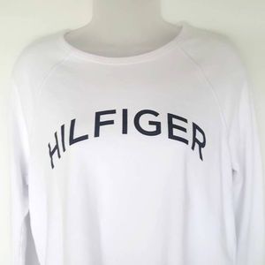 Hilfiger Sport White Crew Sweatshirt 100% Cotton M